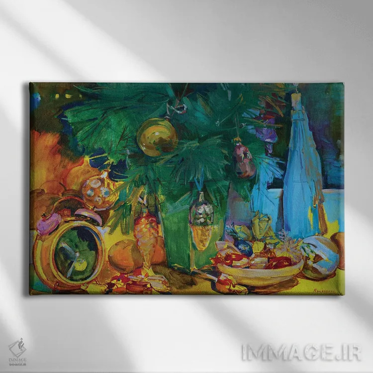 تابلو شب کریسمس دنج اثر اندریی کوتساچنکو - نمای روبهرو روی دیوار