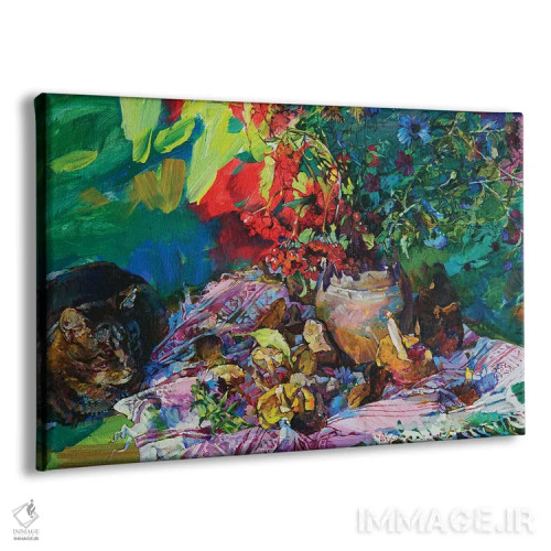 تابلو طبیعت بیجان با یک گربه اثر اندریی کوتساچنکو - نمای پرسپکتیو محصول