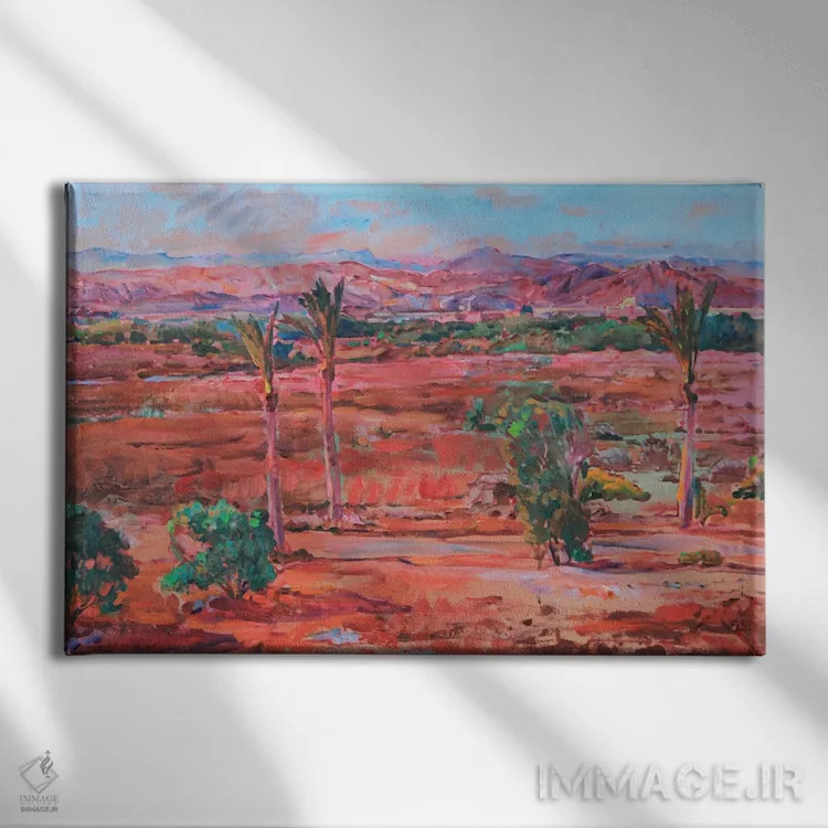 تابلو بیابان سرخ اثر اندریی کوتساچنکو - نمای روبهرو روی دیوار