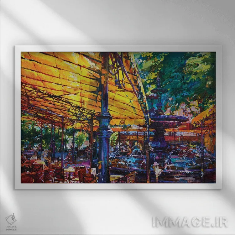 تابلو در کافه اثر اندریی کوتساچنکو - نمای قابدار سفید