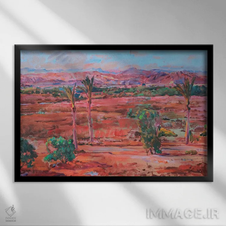 تابلو بیابان سرخ اثر اندریی کوتساچنکو - نمای قابدار مشکی