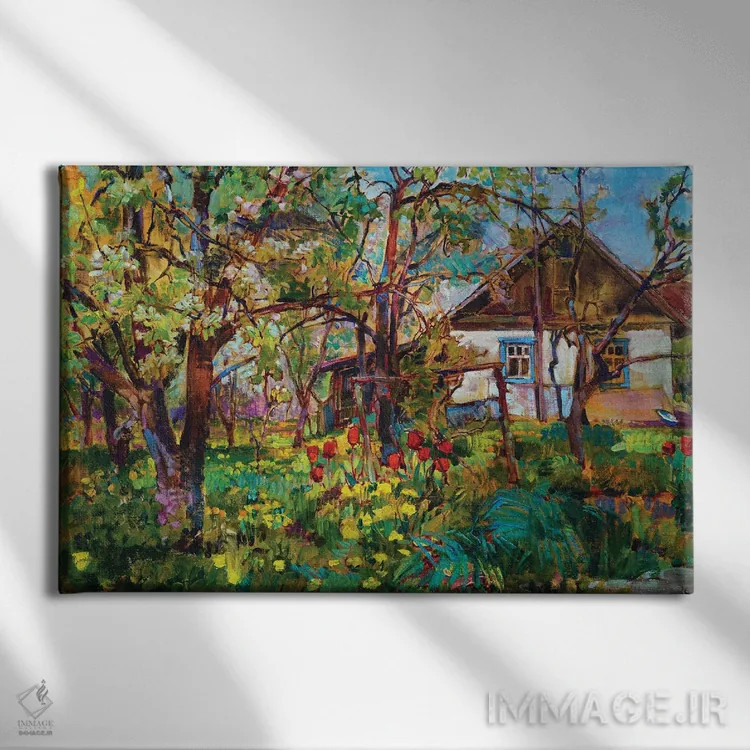 تابلو باغچهٔ بهاری اثر اندریی کوتساچنکو - نمای روبهرو روی دیوار