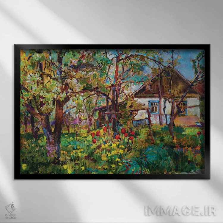 تابلو باغچهٔ بهاری اثر اندریی کوتساچنکو - نمای قابدار مشکی