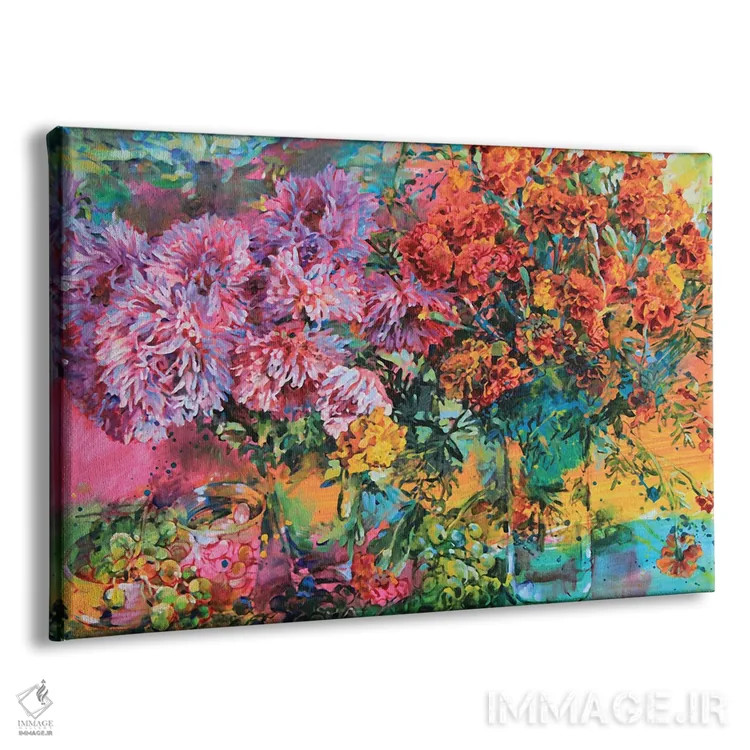 تابلو داوودی و همیشهبهار، دستهگل پاییزی اثر اندریی کوتساچنکو - نمای پرسپکتیو محصول