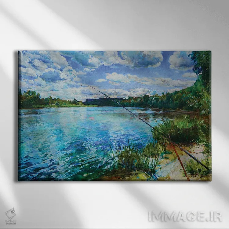 تابلو روز تابستانی بر رودخانه اثر اندریی کوتساچنکو - نمای روبهرو روی دیوار