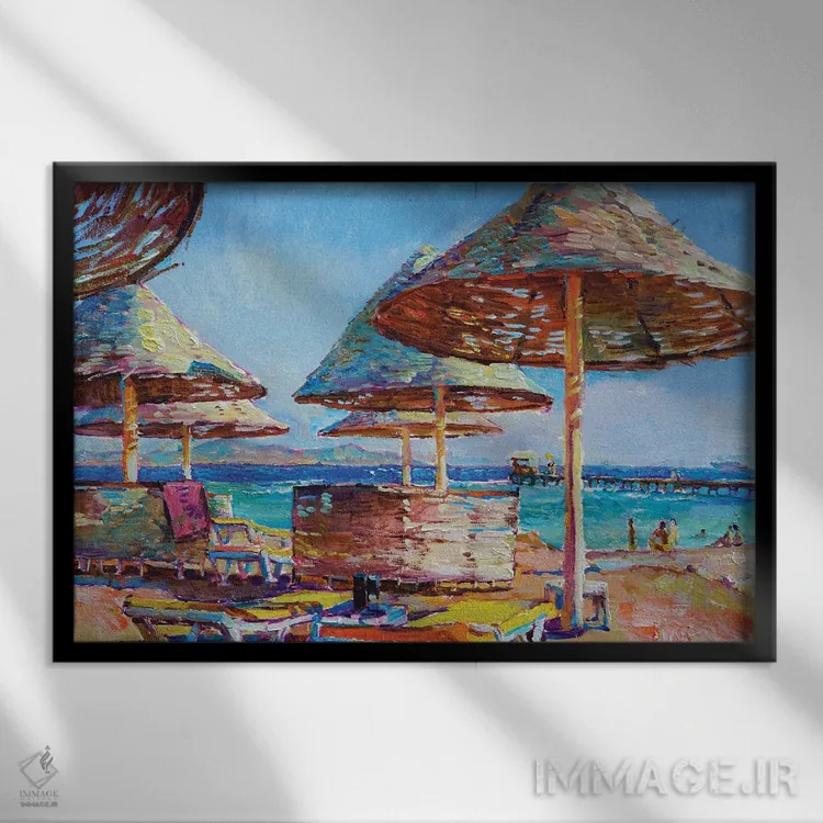 تابلو در کنار دریا اثر اندریی کوتساچنکو - نمای قابدار مشکی