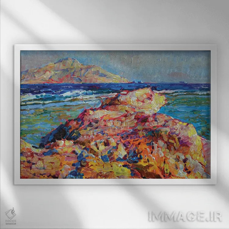 تابلو ساحل دریای سرخ اثر اندریی کوتساچنکو - نمای قابدار سفید