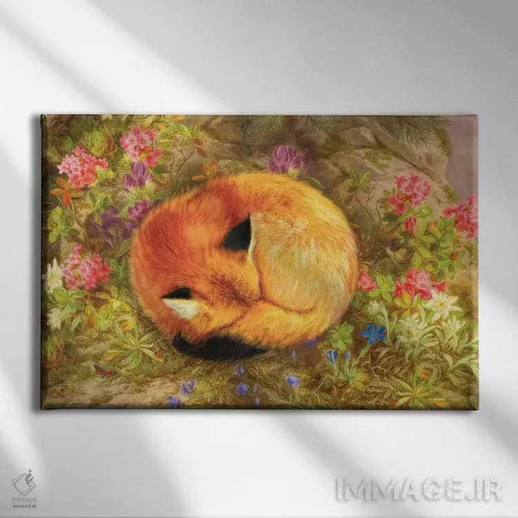 تابلو روباه دنج اثر ایمی استوارت - نمای روبهرو روی دیوار