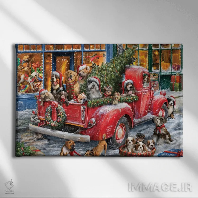 تابلو سگها A (سری آثار) اثر علی کورتی - نمای روبهرو روی دیوار