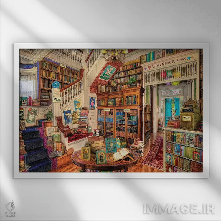 تابلو آرزو در کتابفروشی ۲ اثر ایمی استوارت - نمای قابدار سفید