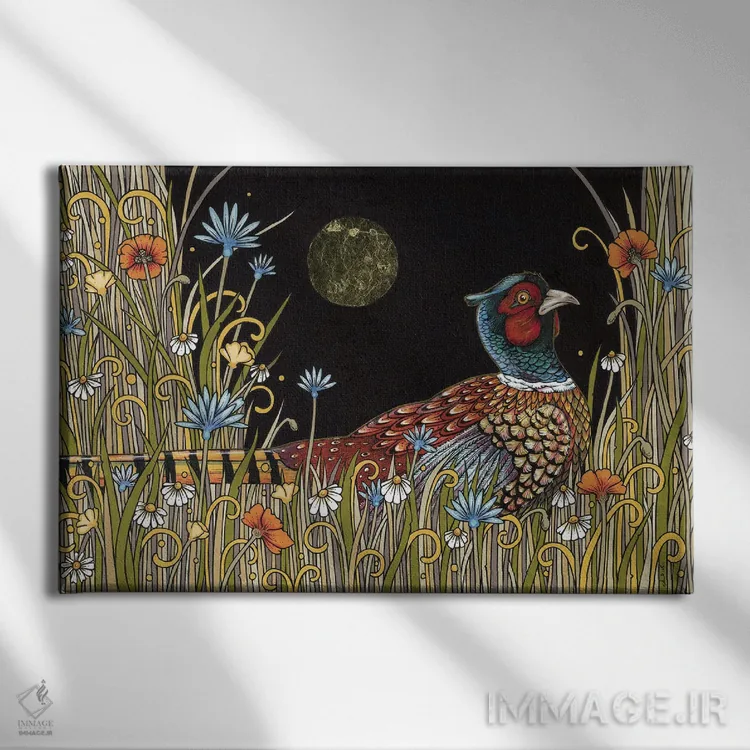 تابلو چمنزار نیمهشب اثر آنیتا اینوراریتی - نمای روبهرو روی دیوار