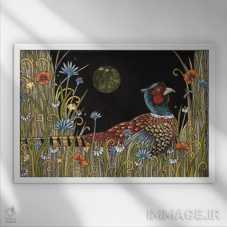 تابلو چمنزار نیمهشب اثر آنیتا اینوراریتی - نمای قابدار سفید