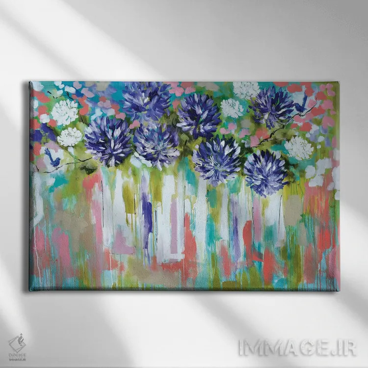 تابلو آگاپانتوس و رانهای باشکوه (نوع پرنده) اثر آماندا جی. بروکس - نمای روبهرو روی دیوار