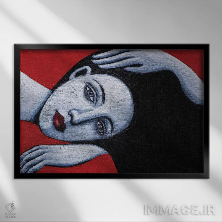 تابلو تنها اثر آسایزا - نمای قابدار مشکی