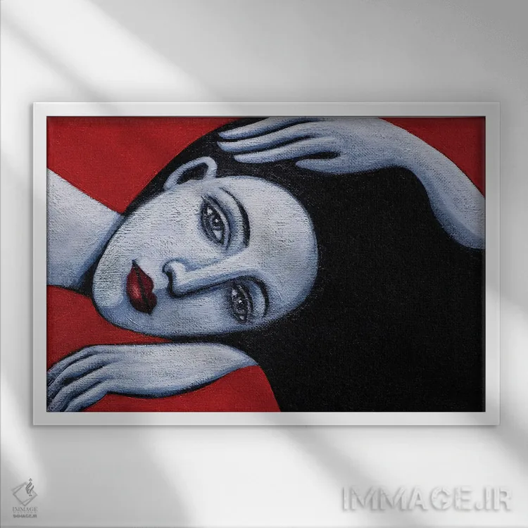 تابلو تنها اثر آسایزا - نمای قابدار سفید