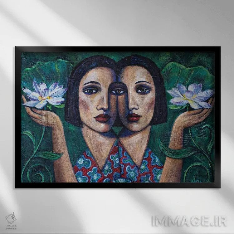 تابلو در باغ اثر آسایزا - نمای قابدار مشکی