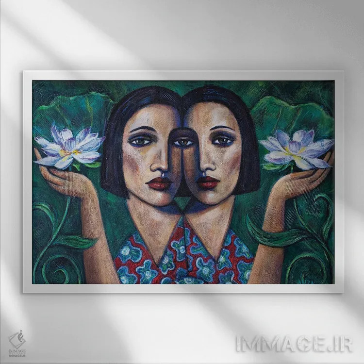 تابلو در باغ اثر آسایزا - نمای قابدار سفید