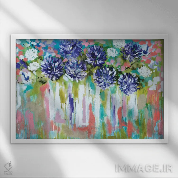 تابلو آگاپانتوس و رانهای باشکوه (نوع پرنده) اثر آماندا جی. بروکس - نمای قابدار سفید