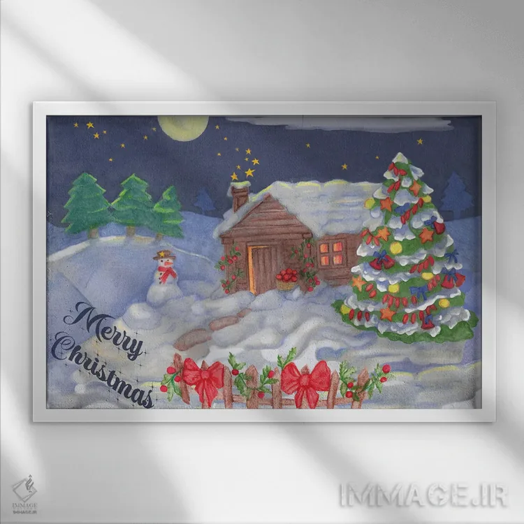 تابلو شفق شمالی اثر آندریا جیسید - نمای قابدار سفید