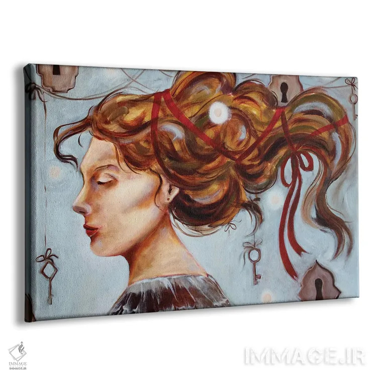 تابلو روبان قرمز اثر الکساندرا جاگودا - نمای پرسپکتیو محصول