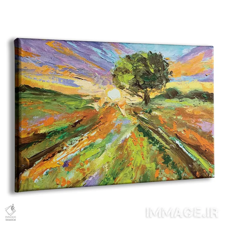 تابلو غروب نارنجی اثر الکساندرا جاگودا - نمای پرسپکتیو محصول