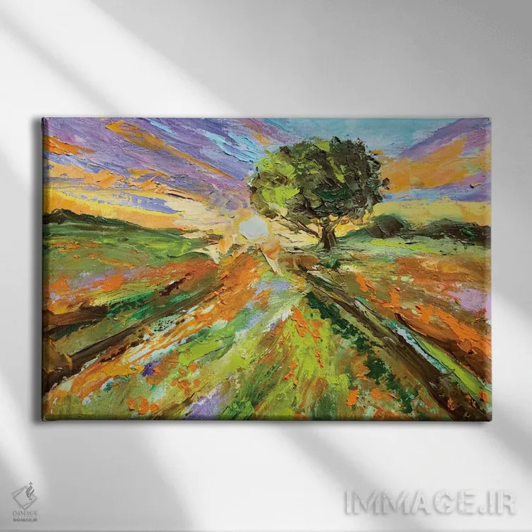 تابلو غروب نارنجی اثر الکساندرا جاگودا - نمای روبهرو روی دیوار