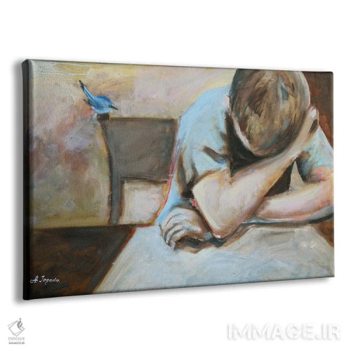 تابلو یک پرنده کوچک اثر الکساندرا جاگودا - نمای پرسپکتیو محصول