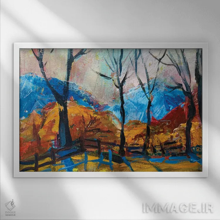 تابلو پاییز طلایی اثر الکساندرا جاگودا - نمای قابدار سفید