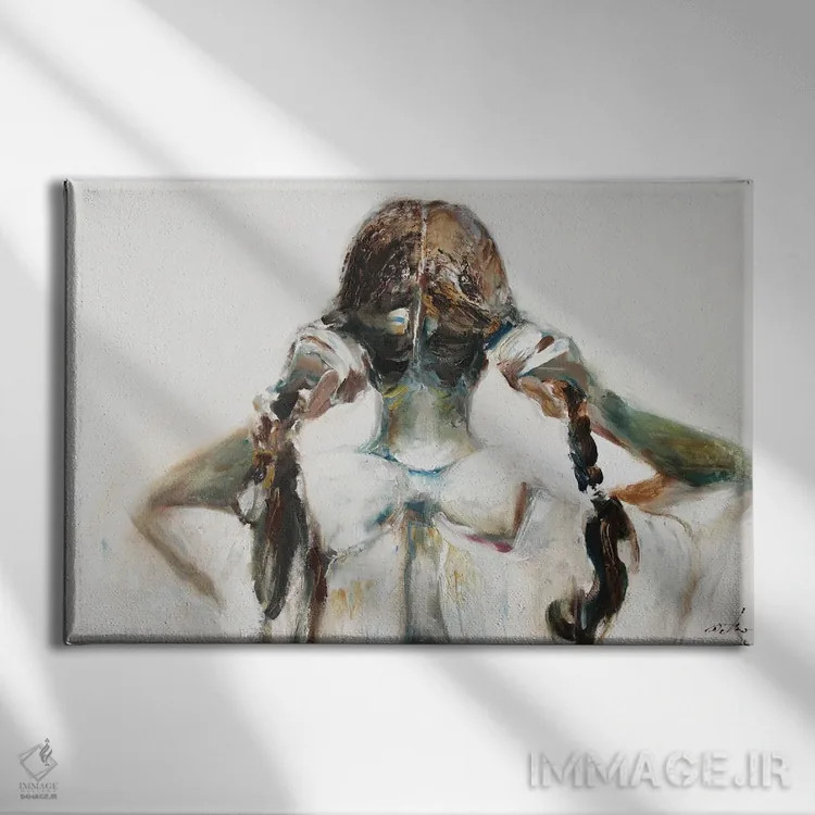 تابلو دمموشیها (مدل مو) اثر الکساندرا جاگودا - نمای روبهرو روی دیوار