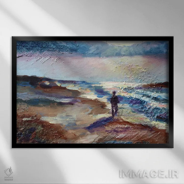 تابلو غروب بیگ سور (ساحل معروف کالیفرنیا) اثر الکساندرا جاگودا - نمای قابدار مشکی