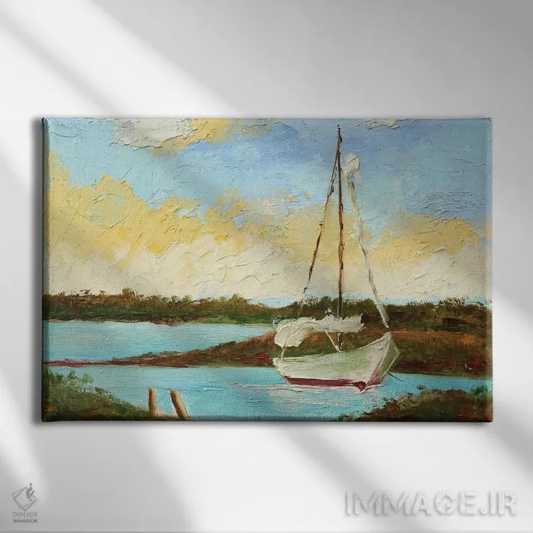 تابلو در انتظار باد موافق اثر الکساندرا جاگودا - نمای روبهرو روی دیوار