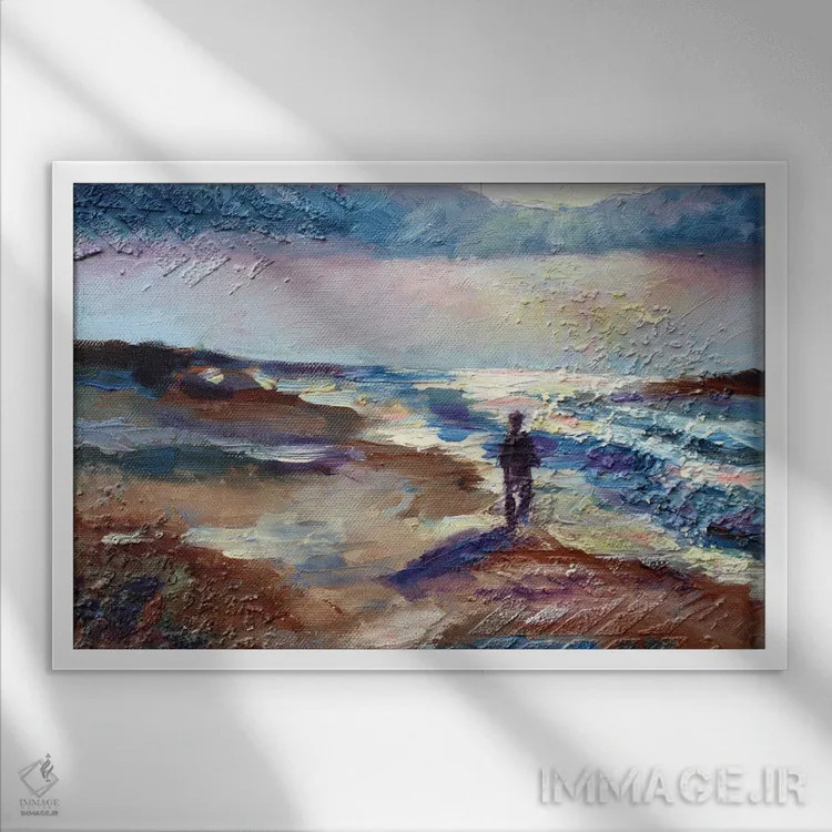 تابلو غروب بیگ سور (ساحل معروف کالیفرنیا) اثر الکساندرا جاگودا - نمای قابدار سفید