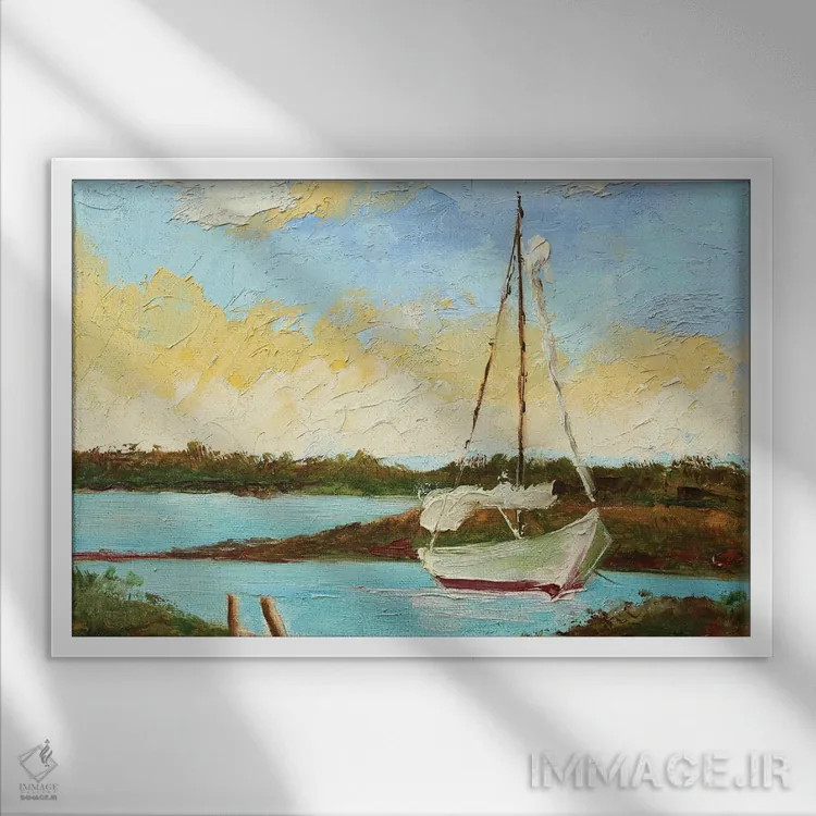 تابلو در انتظار باد موافق اثر الکساندرا جاگودا - نمای قابدار سفید