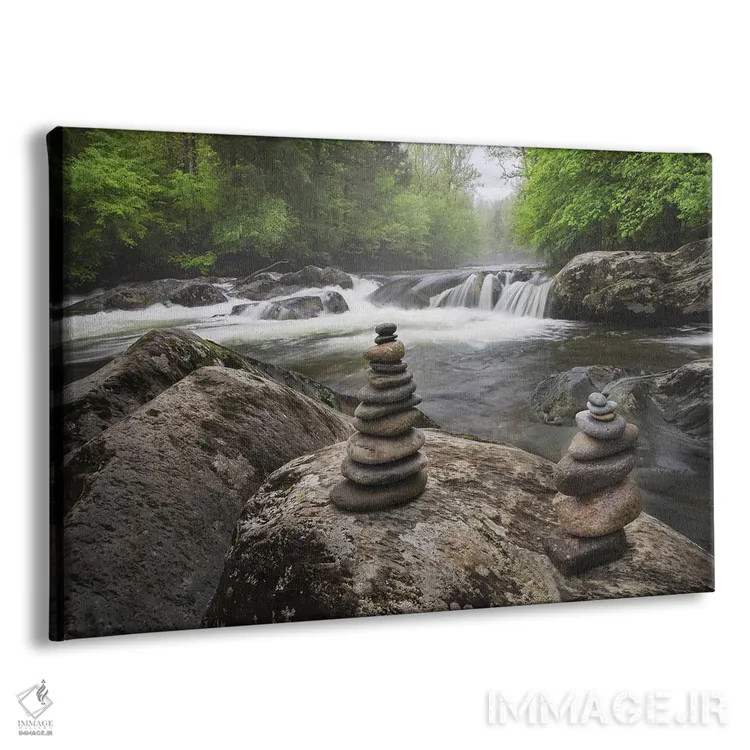 تابلو جویبار کوهستانی آبشاری و سنگچین، پارک ملی کوههای اسموکی بزرگ، تنسی، کارولینای شمالی اثر آدام جونز - نمای پرسپکتیو محصول