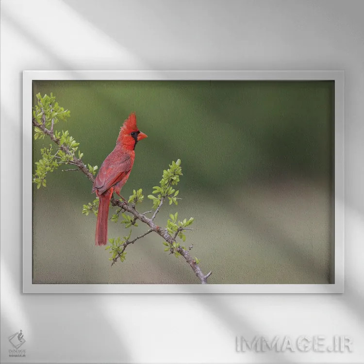 تابلو کارباورال شمالی نر، درهٔ ریو گرانده، تگزاس اثر آدام جونز - نمای قابدار سفید