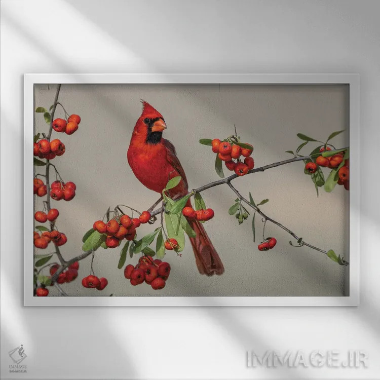 تابلو کارباورال شمالی نر، درهٔ ریو گرانده، تگزاس اثر آدام جونز - نمای قابدار سفید