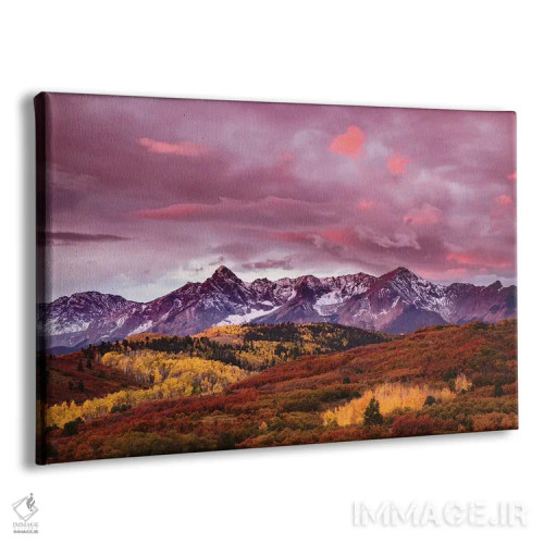تابلو پاییز، درختان صنوبر و رشتهکوه اسنفِلز در غروب، منطقه حفاظتشده کوه اسنفِلز، کلرادو اثر آدام جونز - نمای پرسپکتیو محصول