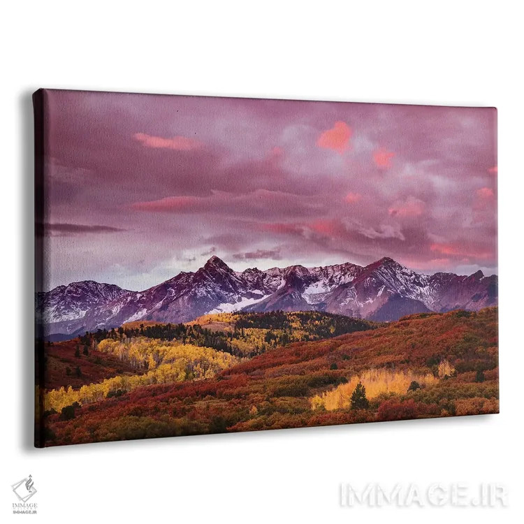 تابلو پاییز، درختان صنوبر و رشتهکوه اسنفِلز در غروب، منطقه حفاظتشده کوه اسنفِلز، کلرادو اثر آدام جونز - نمای پرسپکتیو محصول