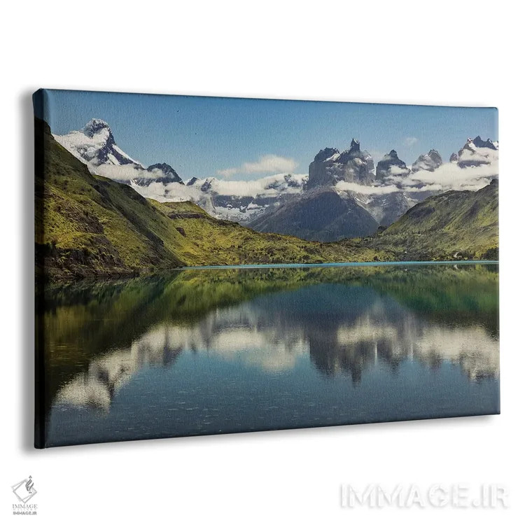 تابلو انعکاس کورنوس دل پائینه بر دریاچه، پارک ملی تورس دل پائینه، شیلی، پاتاگونیا اثر آدام جونز - نمای پرسپکتیو محصول