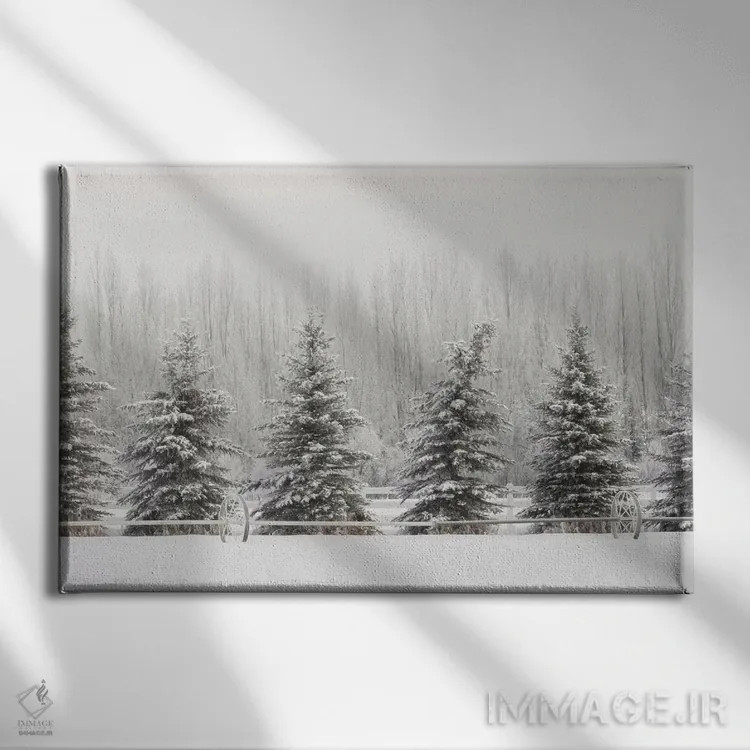 تابلو یخبندان شدید روی درختان، کلیسپل، مونتانا اثر آدام جونز - نمای روبهرو روی دیوار