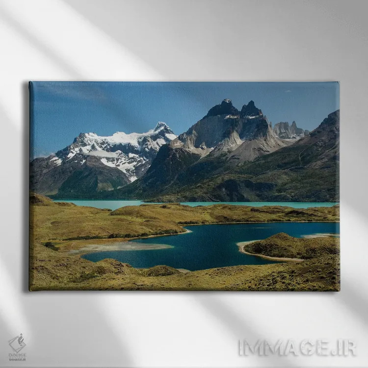 تابلو دریاچه لارجو نوردنسکیولد، پارک ملی تورس دل پائینه، شیلی، پاتاگونیا اثر آدام جونز - نمای روبهرو روی دیوار