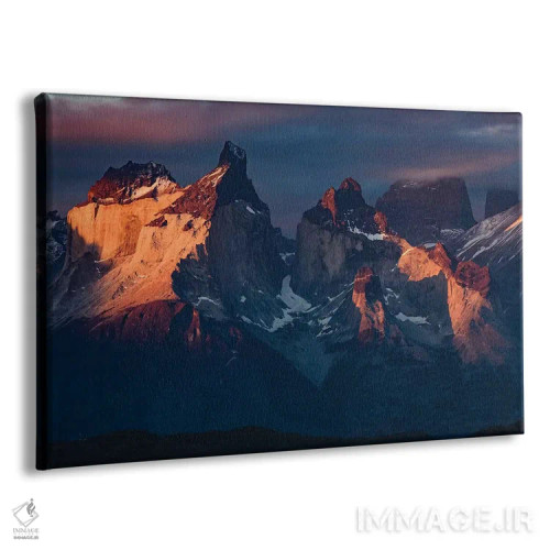 تابلو کوهستان پائینه در غروب، پارک ملی تورس دل پائینه، شیلی، پاتاگونیا (۳) اثر آدام جونز - نمای پرسپکتیو محصول