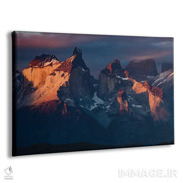 تابلو کوهستان پائینه در غروب، پارک ملی تورس دل پائینه، شیلی، پاتاگونیا (۳) اثر آدام جونز - نمای پرسپکتیو محصول