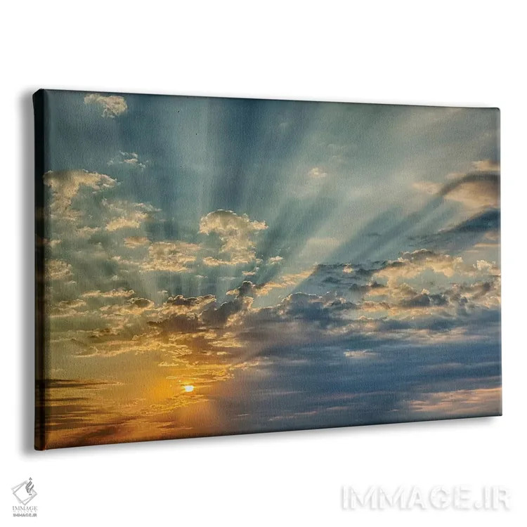 تابلو تابش پرتوهای خورشید از میان ابرها در غروب، سینسیناتی، اوهایو اثر آدام جونز - نمای پرسپکتیو محصول