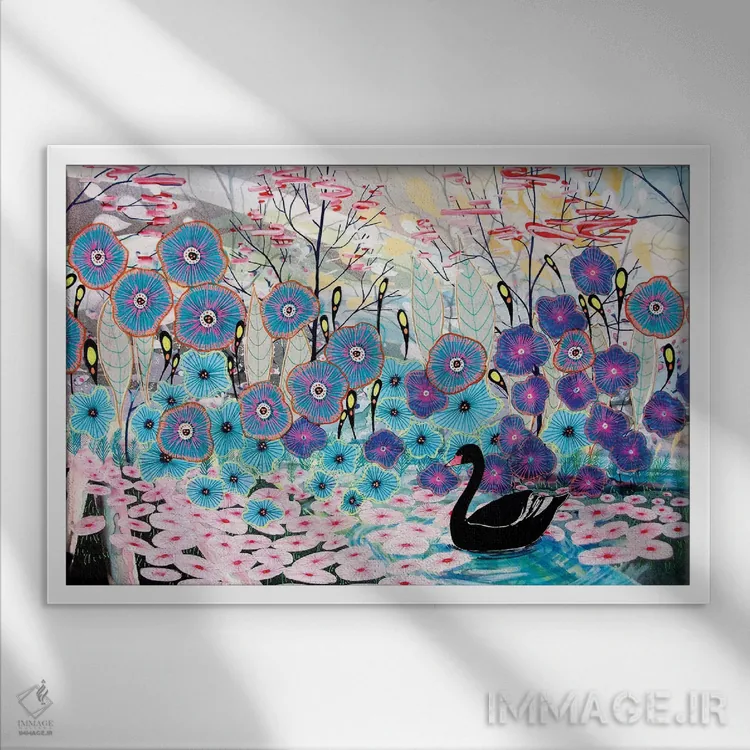 تابلو قوی سیاه اثر آجا تریر - نمای قابدار سفید