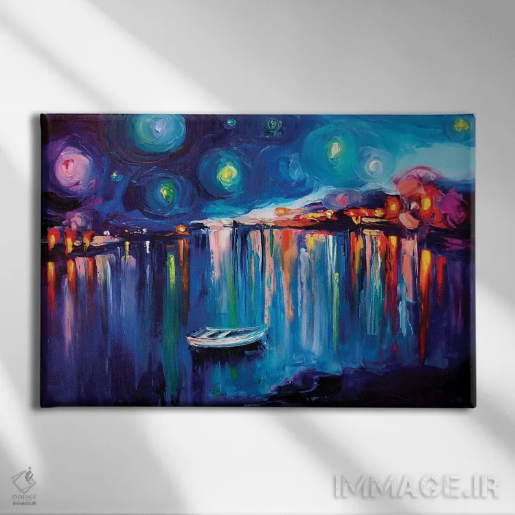 تابلو بندر نیمهشب بیست و دوم اثر آجا تریر - نمای روبهرو روی دیوار