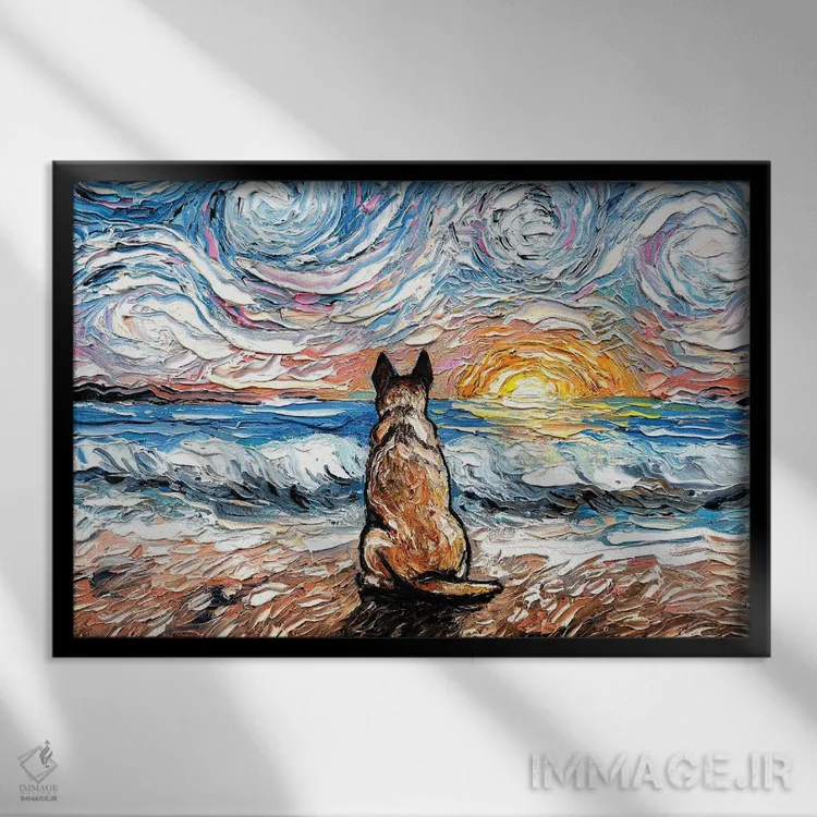 تابلو روزهای ساحلی اثر آجا تریر - نمای قابدار مشکی