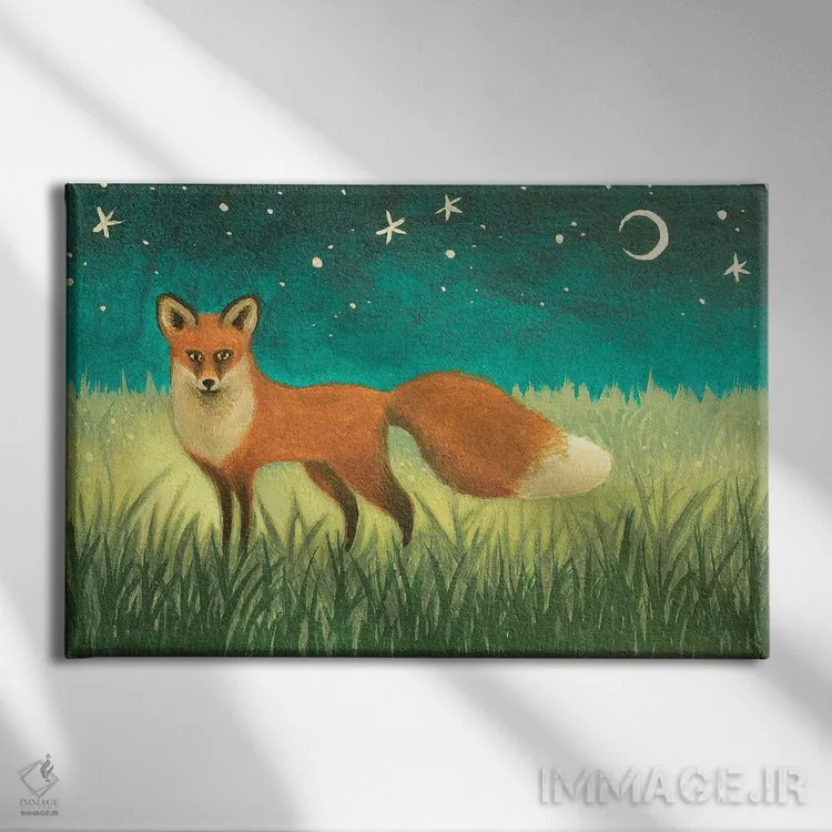 تابلو روباه شب اثر آنتوانت کلی - نمای روبهرو روی دیوار