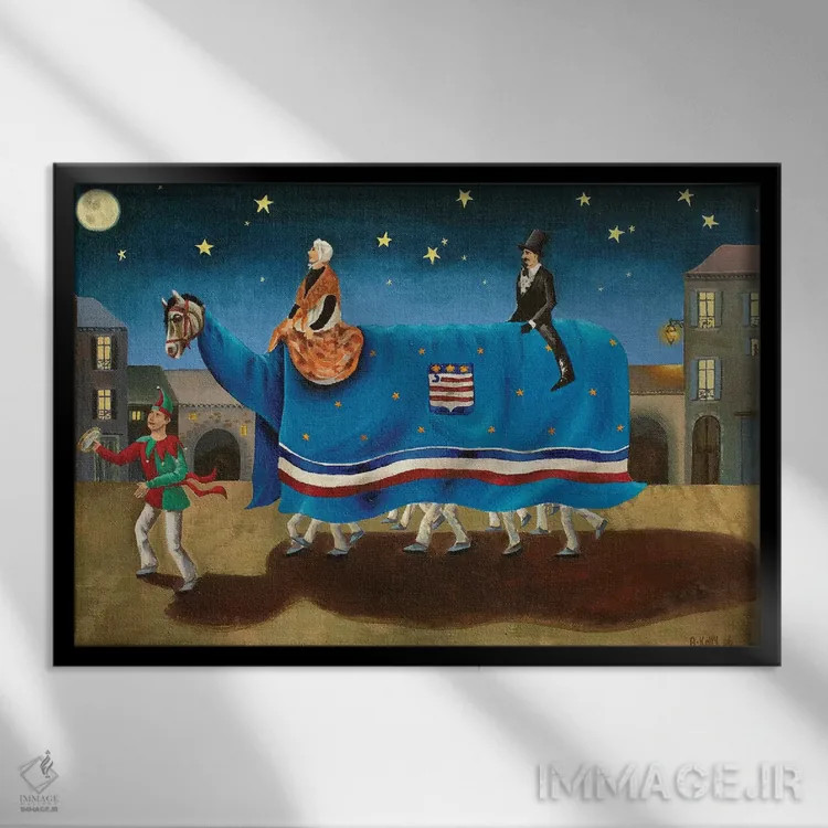 تابلو رقص کره اسب (عنوان فرانسوی) اثر آنتوانت کلی - نمای قابدار مشکی