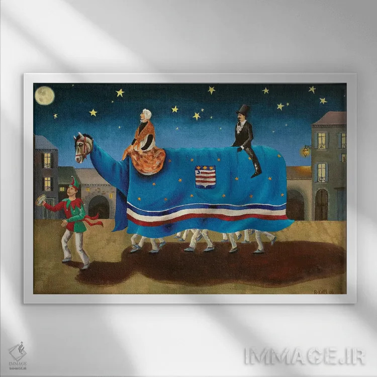 تابلو رقص کره اسب (عنوان فرانسوی) اثر آنتوانت کلی - نمای قابدار سفید